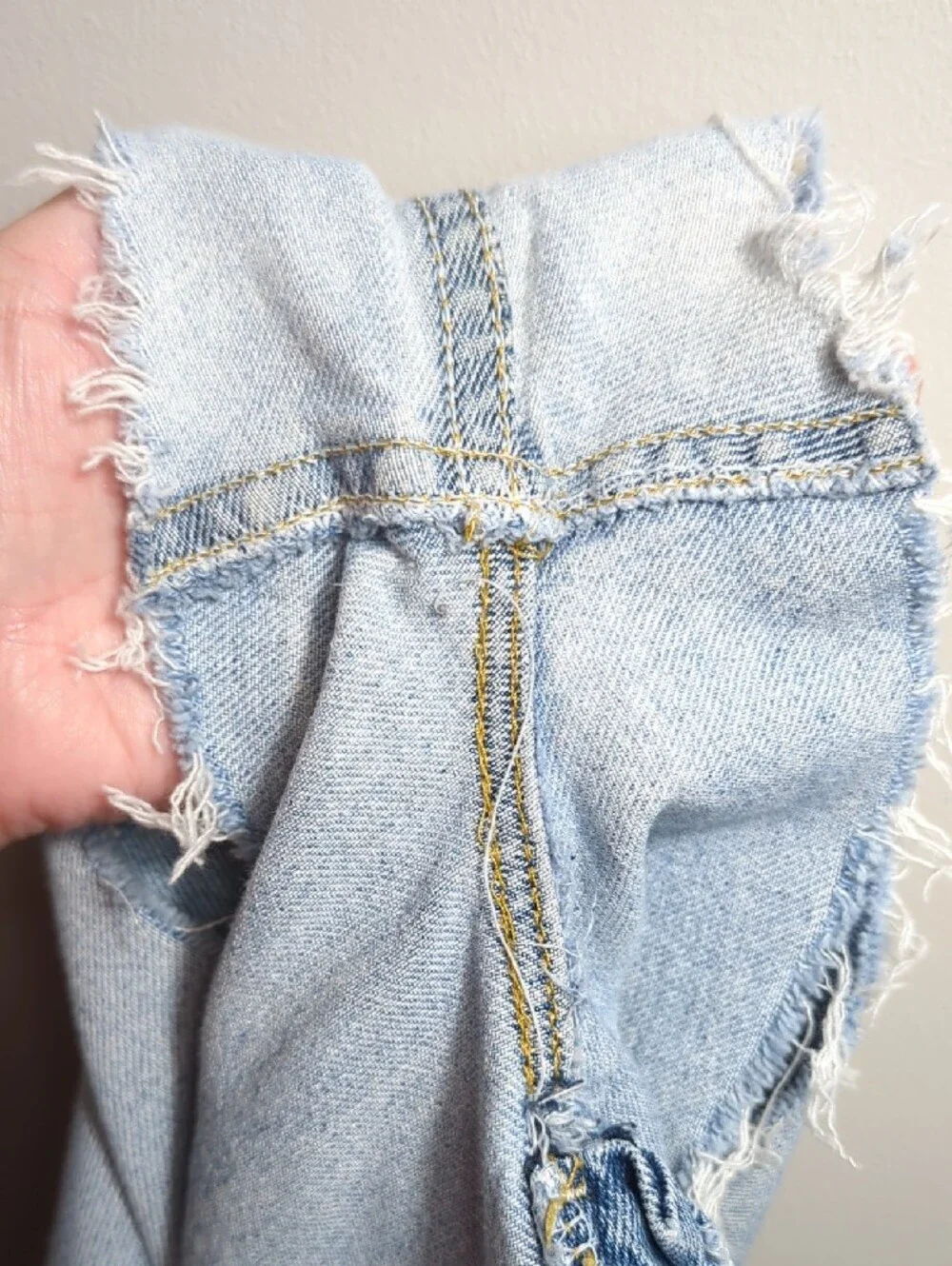 Vtg 80s 90s Lee Jeans Light Blue Elastic‎ Waist Denim Cutoff Shorts Size 12 MED